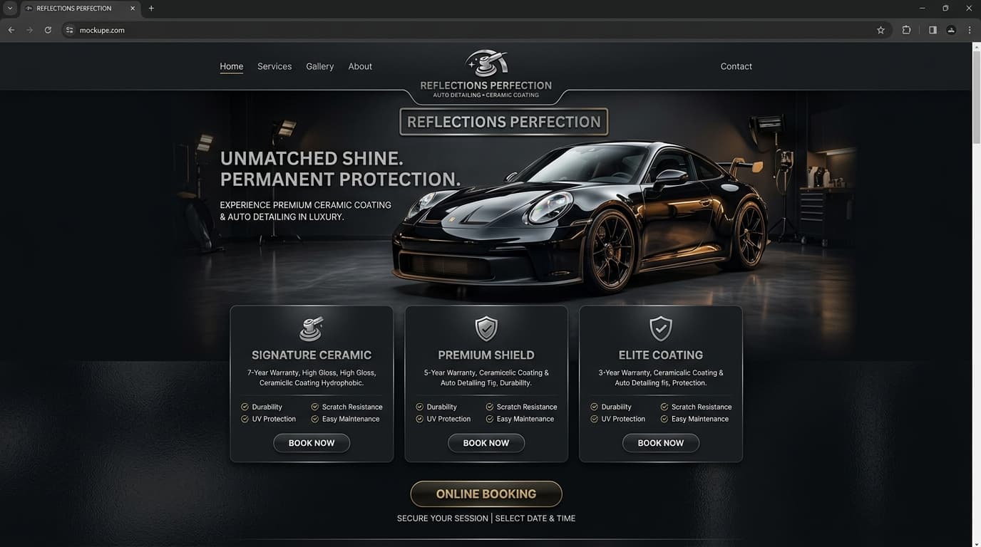 Reflections Perfection — Luxury Auto Detailing & Ceramic Coating - Squarespace Website Project for Reflections Perfection